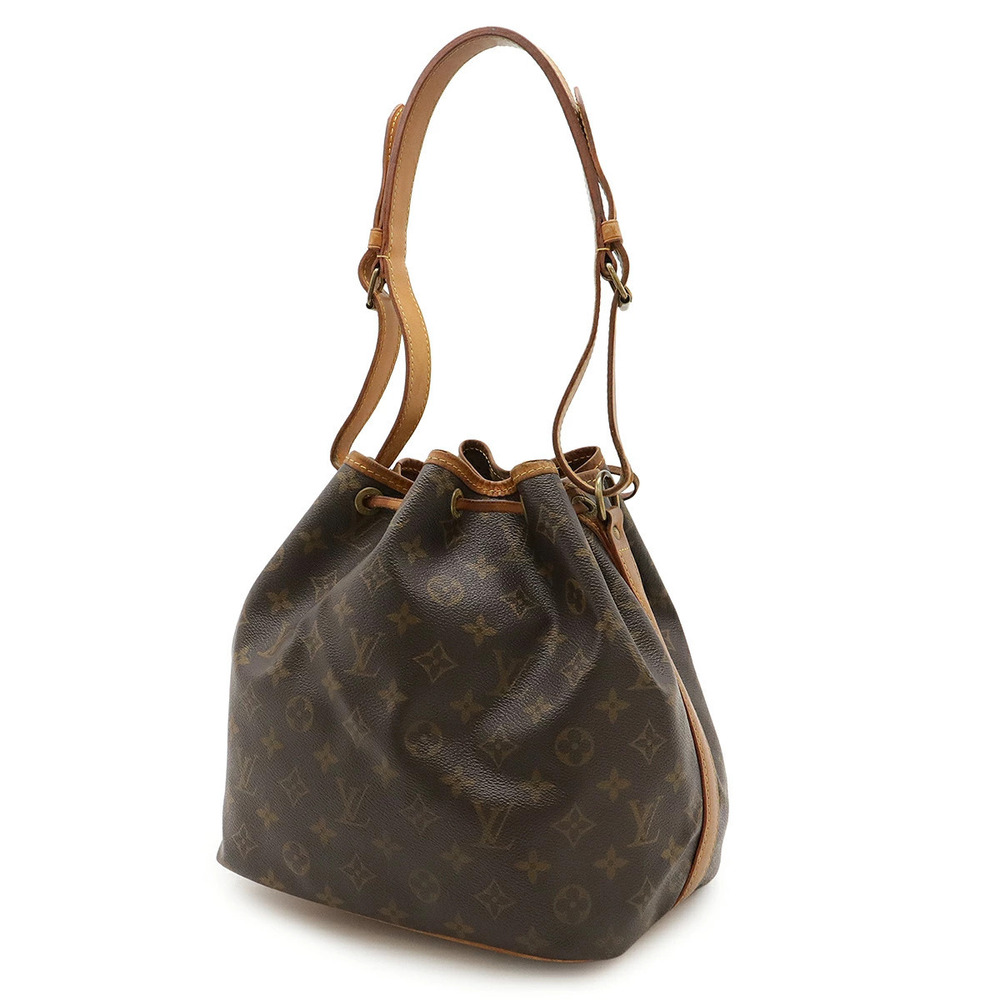 Louis Vuitton Drawstring Monogram Bag Shoulder Hobo Brown